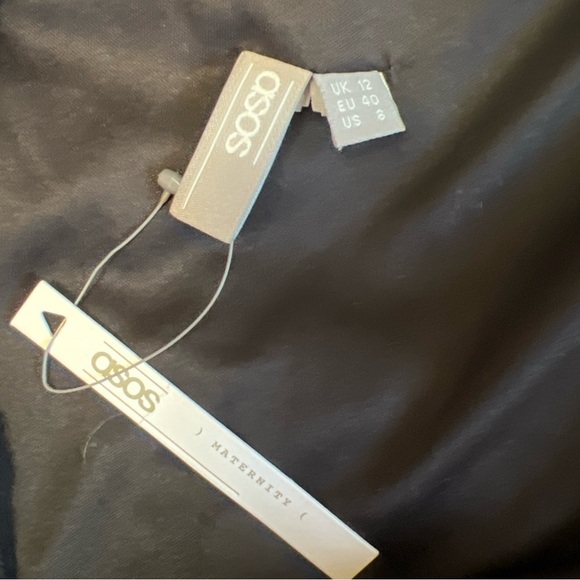 ASOS Maternity Lace Midi Dress Short Sleeve Black Size 8 Lined Party - Picture 5 of 10